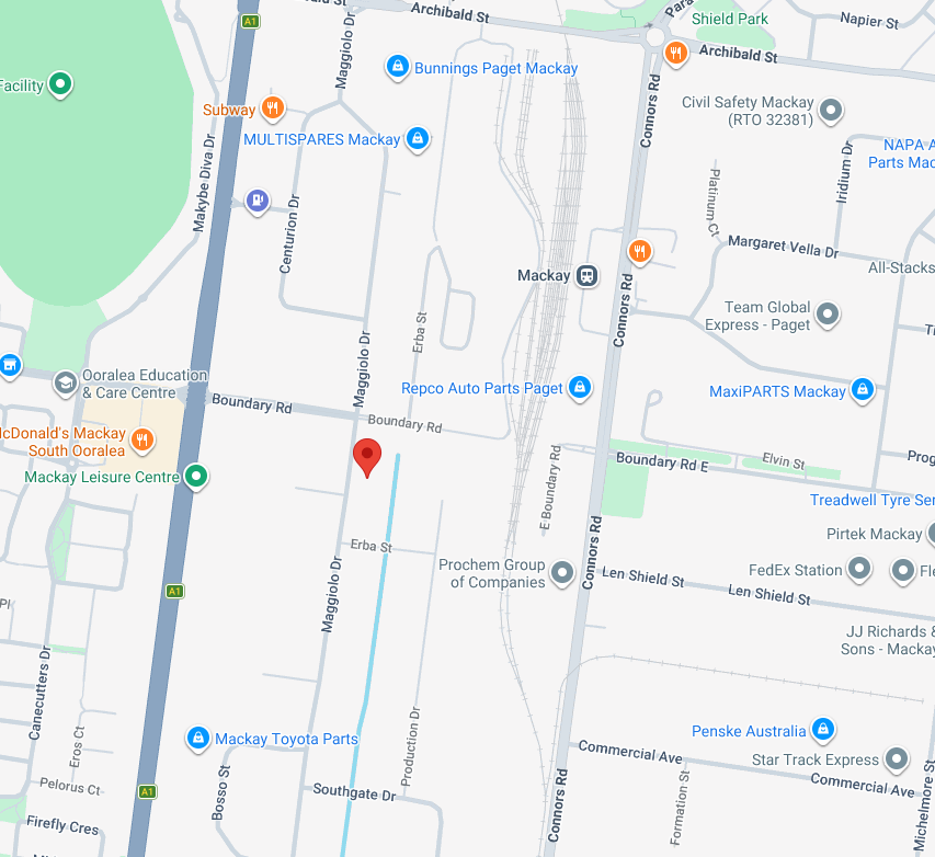 Map showing CKC Haulage Mackay depot