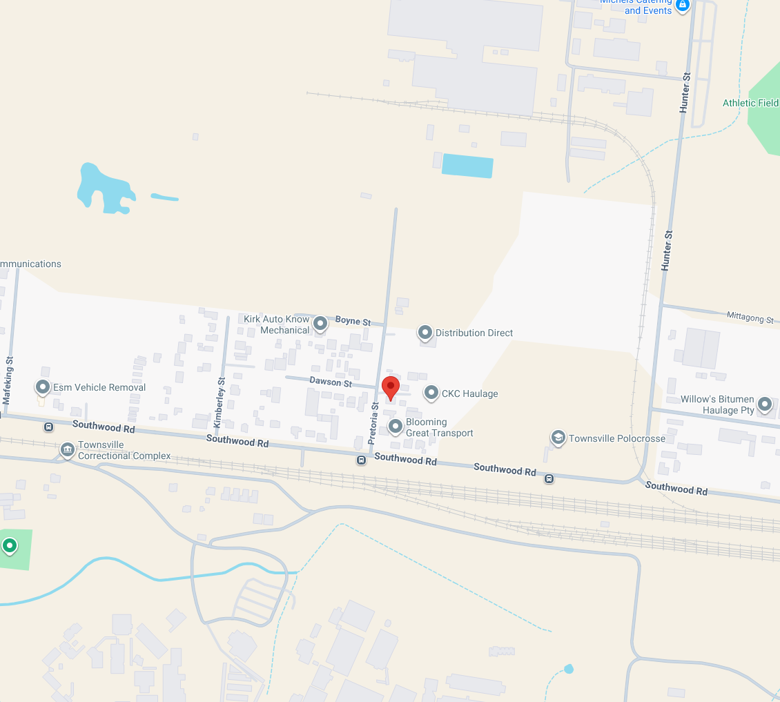 Map showing CKC Haulage Townsville depot
