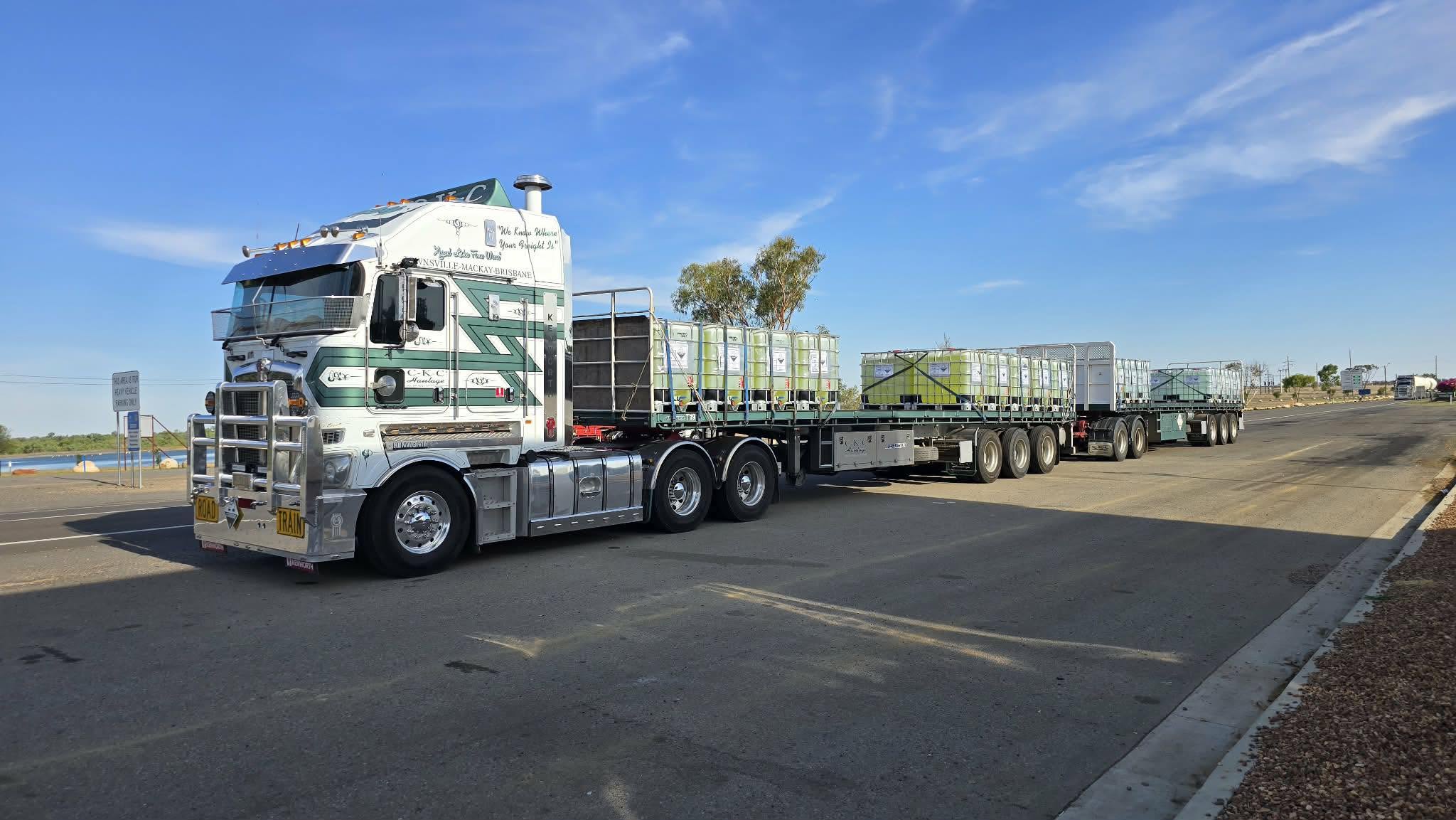 CKC Haulage road train transporting freight across Queensland
